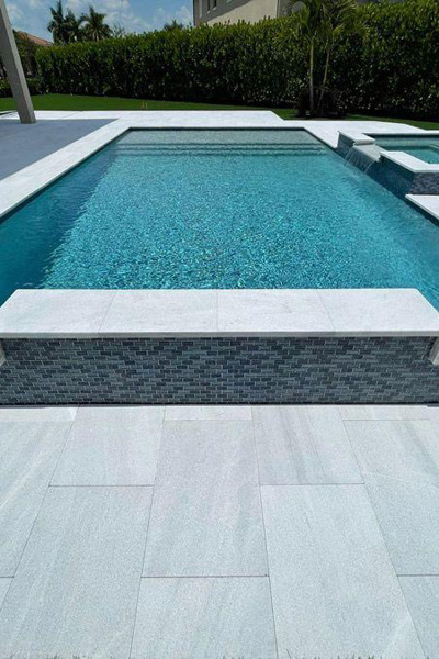 White Marble Decking – Non-Slip & Weather-Resistant Surface