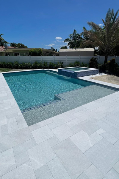 White Marble Paver Installation – Timeless Classic Appeal