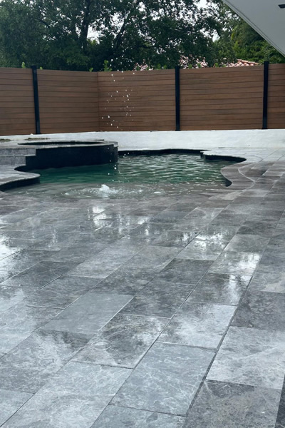 Tundra Marble Paver Patio – High-End Residential Hardscape