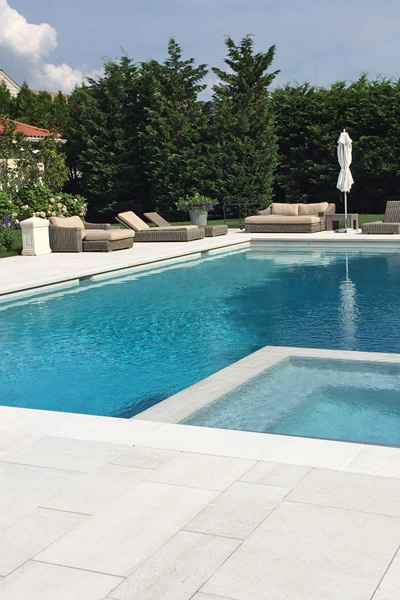 Vanilla Beige Marble Pavers for Pool Deck – Sleek & Contemporary Look