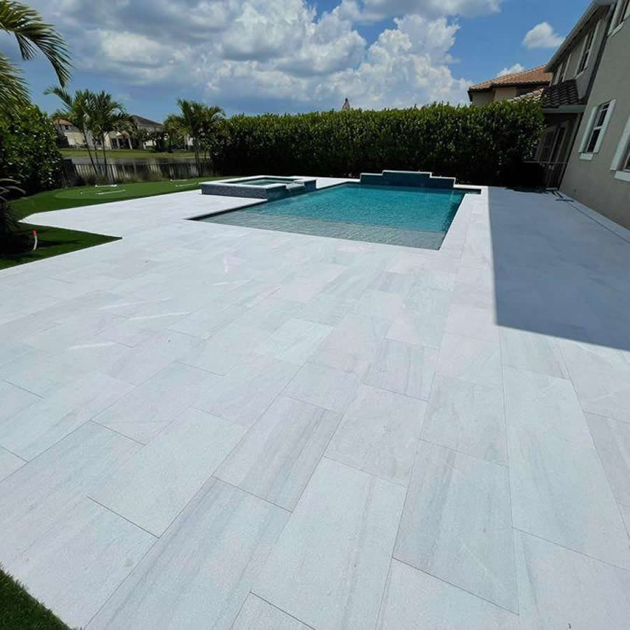Ice White Marble Pavers – Perfect for Elegant Outdoor Spaces