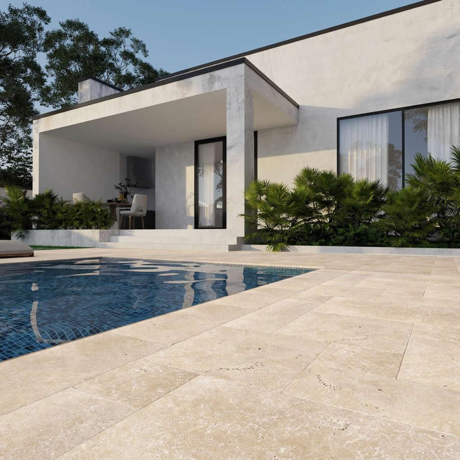 Ivory Travertine Pavers – Perfect for Elegant Outdoor Spaces
