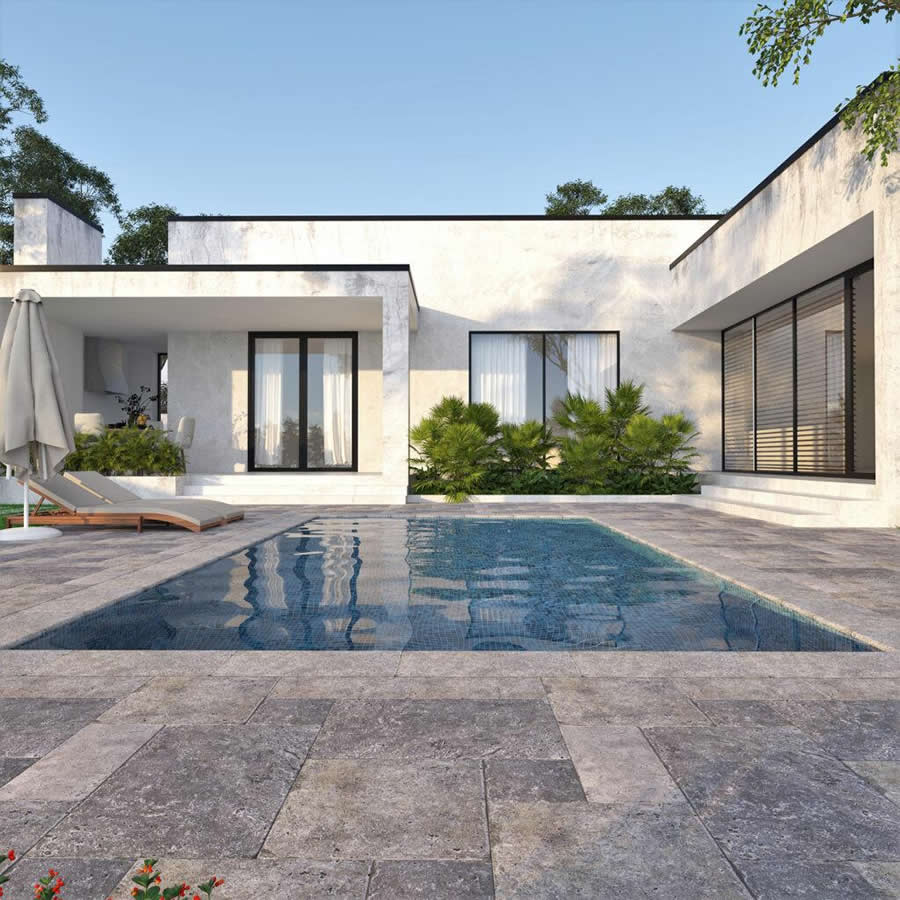 Silver Travertine Pavers – Perfect for Modern Outdoor Living