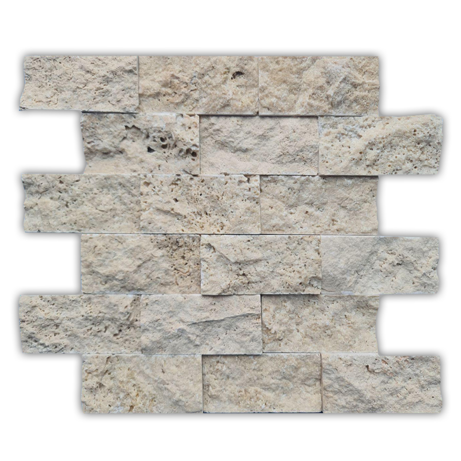 Ivory Natural Stone Travertine Split Face – Elegant & Durable Wall Cladding for Interior & Exterior Spaces