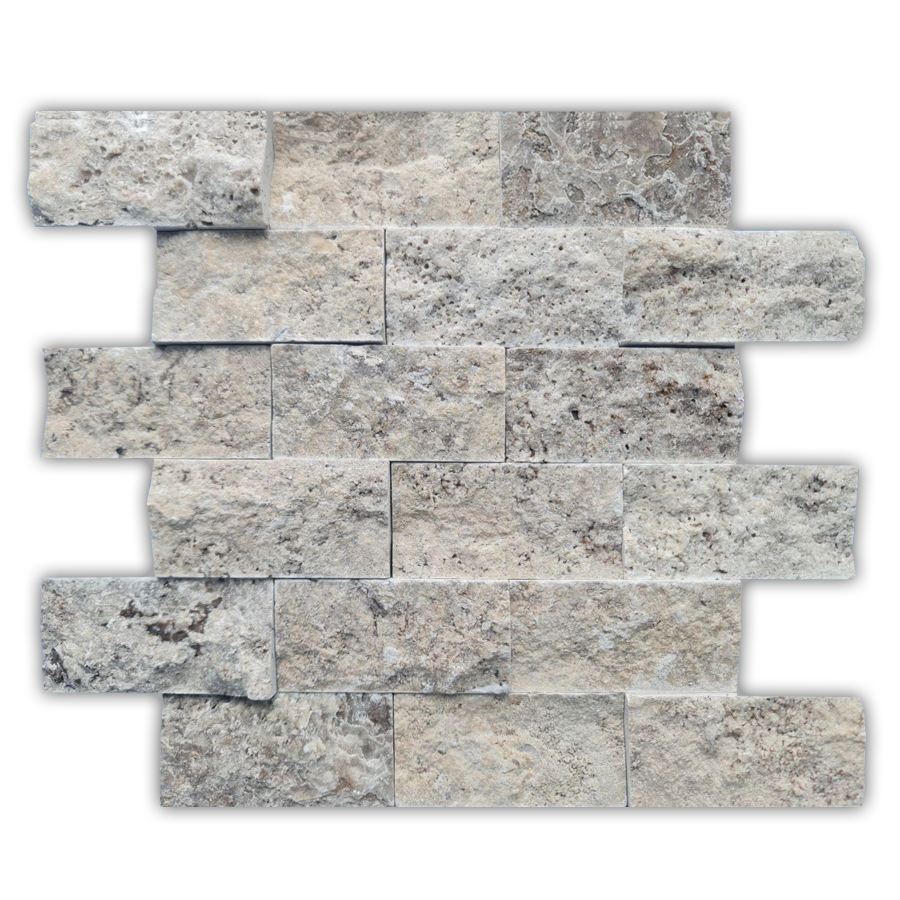 Silver Travertine Natural Stone Split Face – Elegant & Durable Wall Cladding for Interior & Exterior Spaces